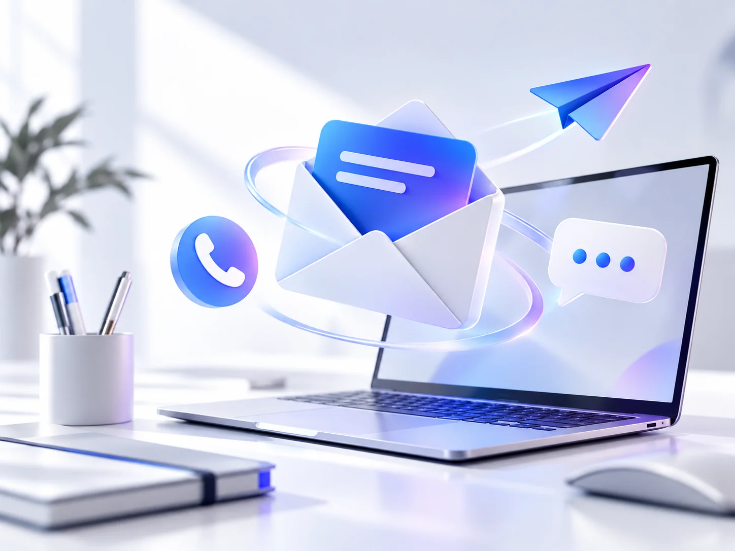 Modern email contact illustration